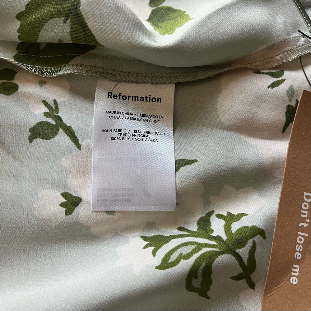 Reformation Sianna Silk Dress in Tarragon - Picture 12 of 13